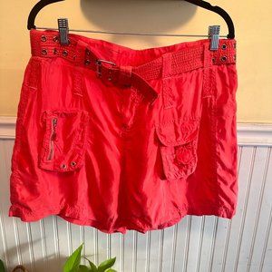 Johnny Was NWT orange board shorts buckle Sz 12